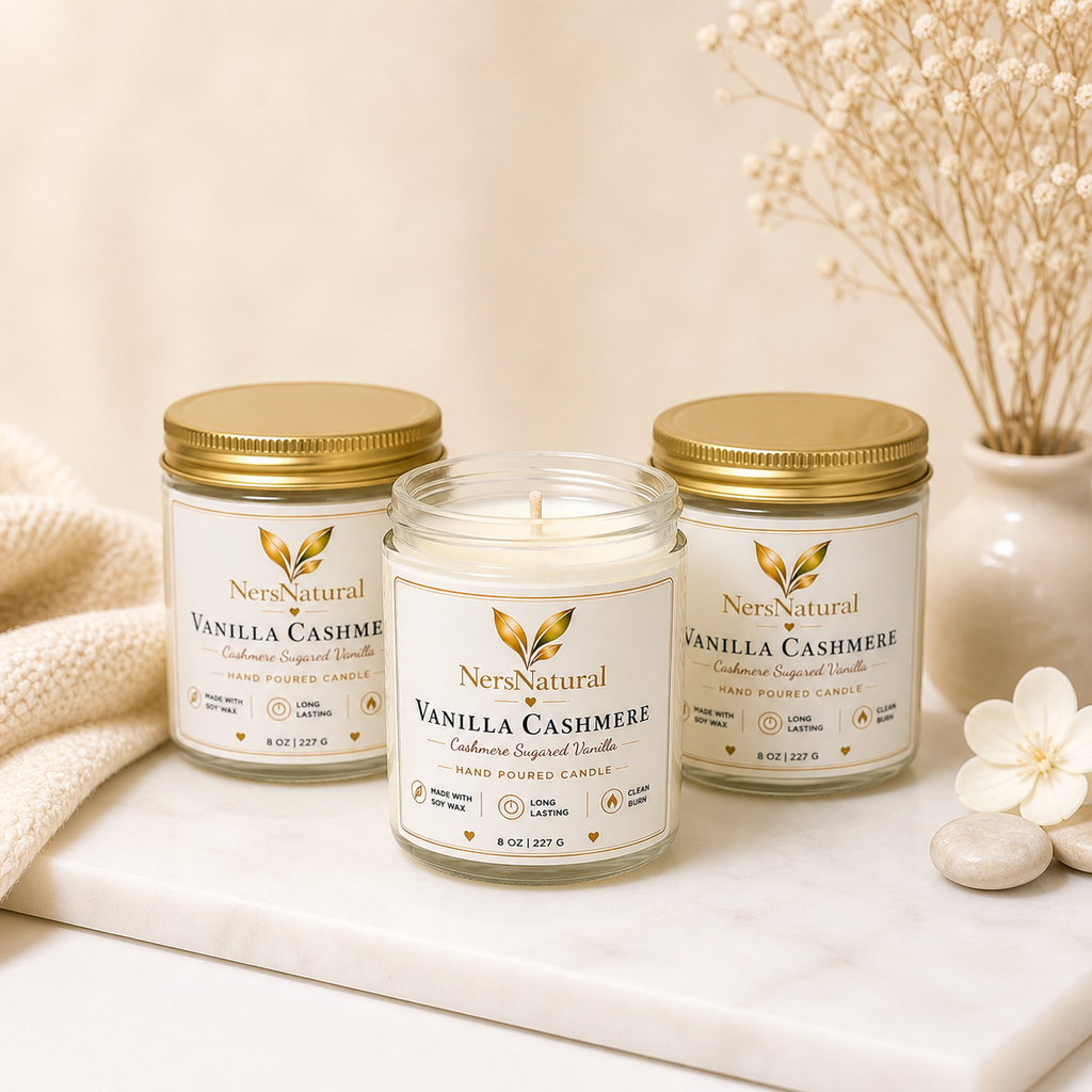 Vanilla Cashmere Candle – Luxury Soy Wax | NersNatural (8 oz)
