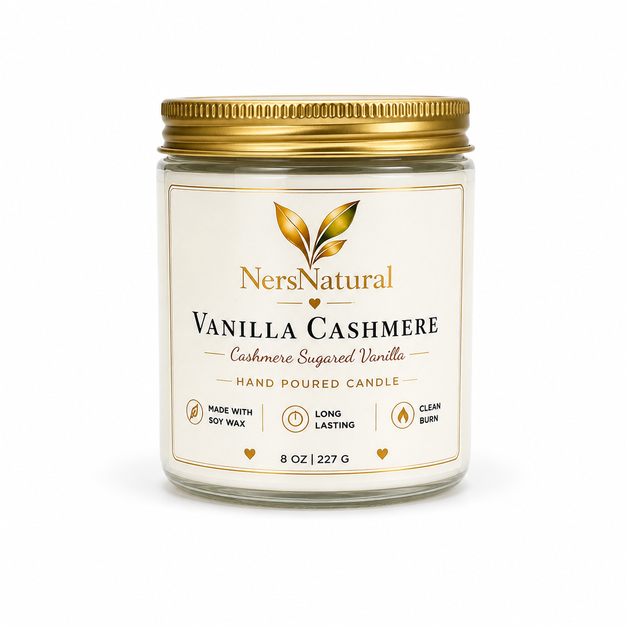 Vanilla Cashmere Candle – Luxury Soy Wax | NersNatural (8 oz)