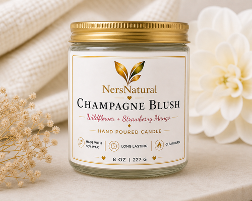 Champagne Blush Candle – Wildflower & Strawberry Mango