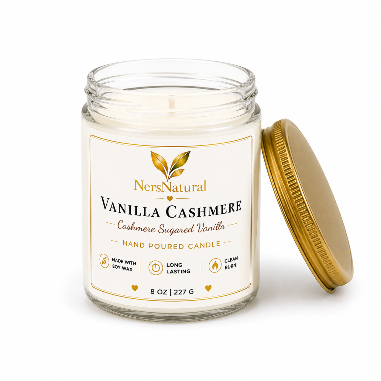 Vanilla Cashmere Candle – Luxury Soy Wax | NersNatural (8 oz)
